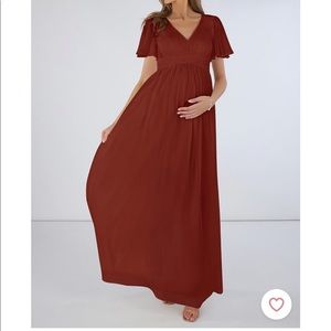 Azazie Verna Terracotta Maternity Bridesmaids Dress Size 8